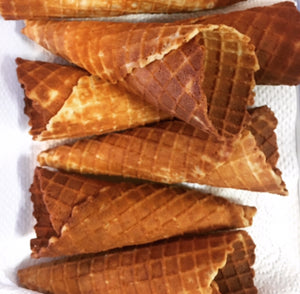 House made waffle cones, gluten-free